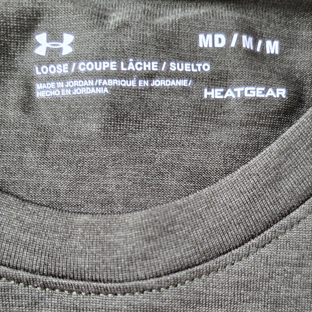 Under Armour Men's Tech Tee Army Green Short Sleeve T-Shirt Heatgear Size M - Picture 5 of 8